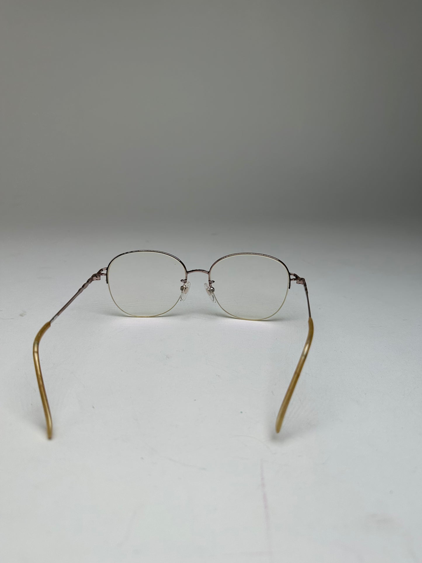 Vintage Semi-Rimless Titanium Eyeglasses Rose Gold