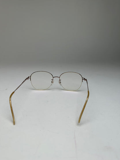 Vintage Semi-Rimless Titanium Eyeglasses Rose Gold