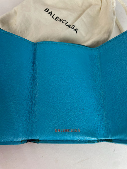 Vintage Balenciaga Leather Card Holder Blue