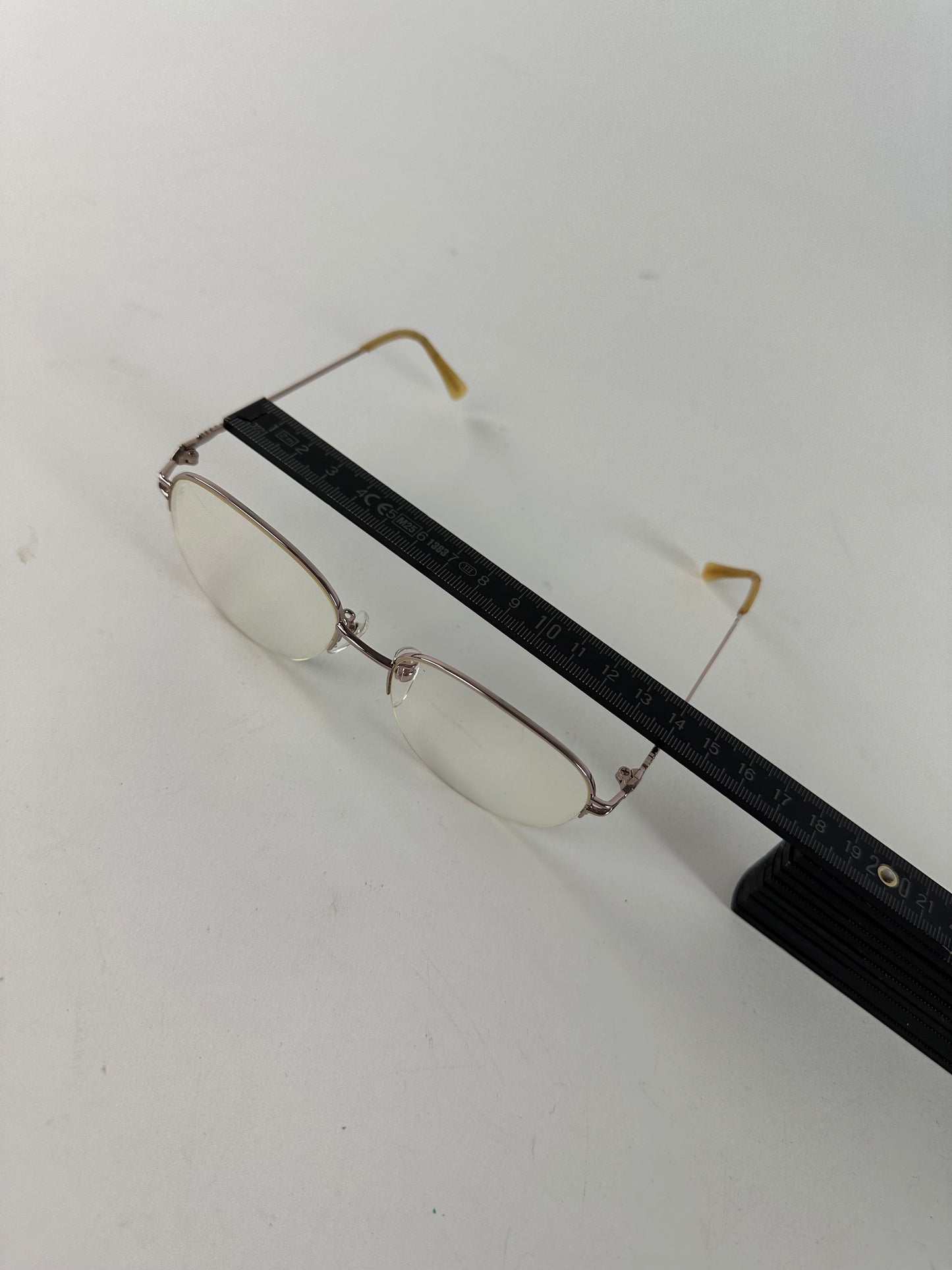 Vintage Semi-Rimless Titanium Eyeglasses Rose Gold