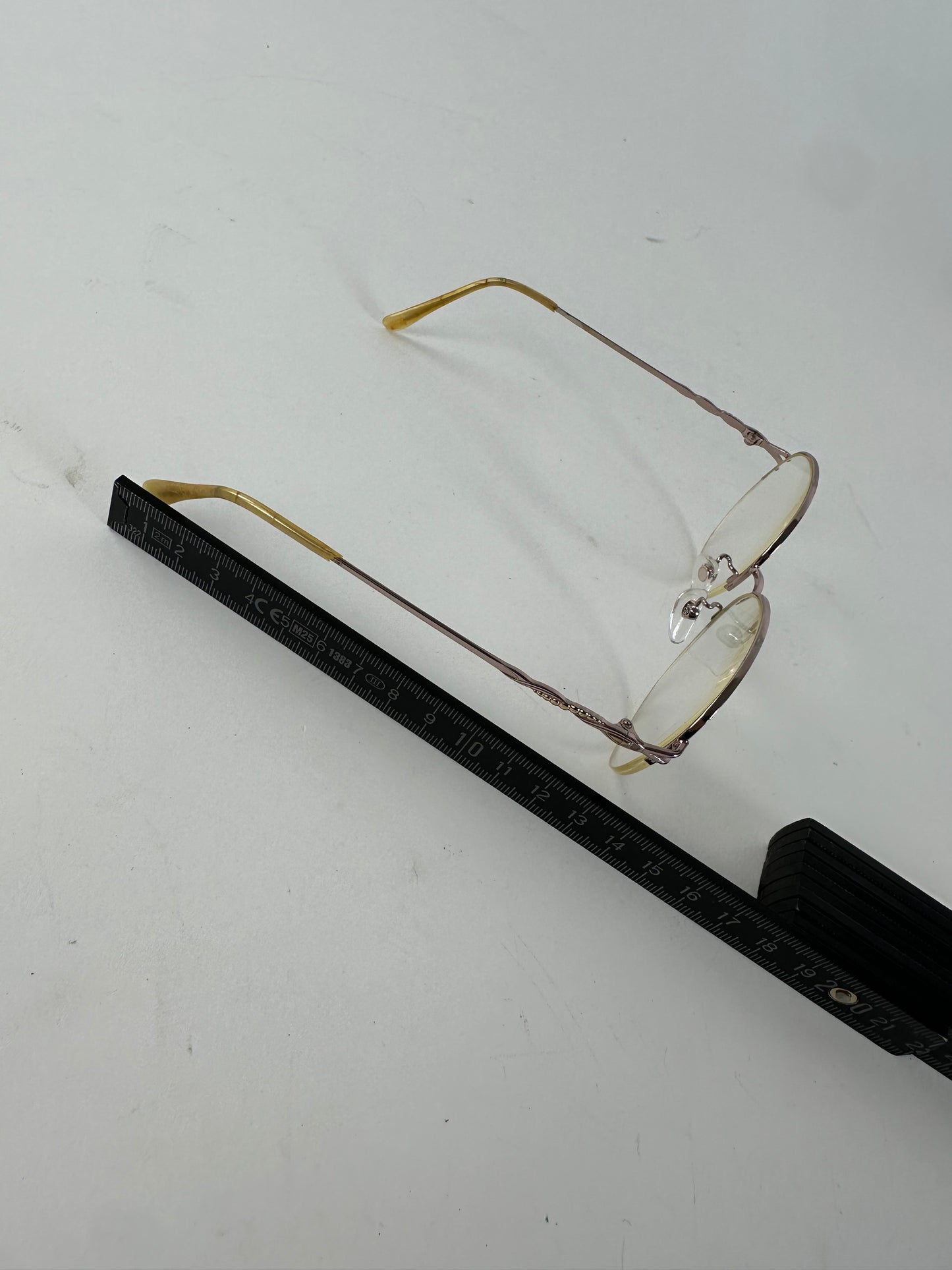 Vintage Semi-Rimless Titanium Eyeglasses Rose Gold