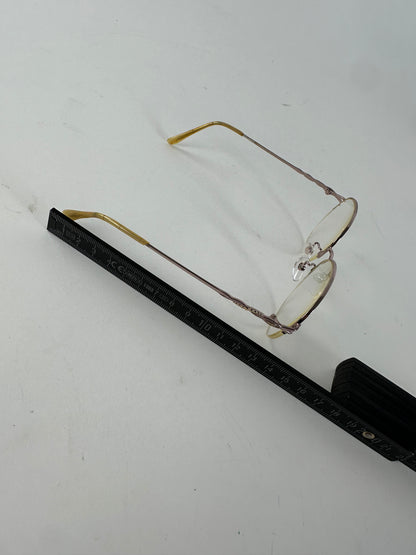 Vintage Semi-Rimless Titanium Eyeglasses Rose Gold