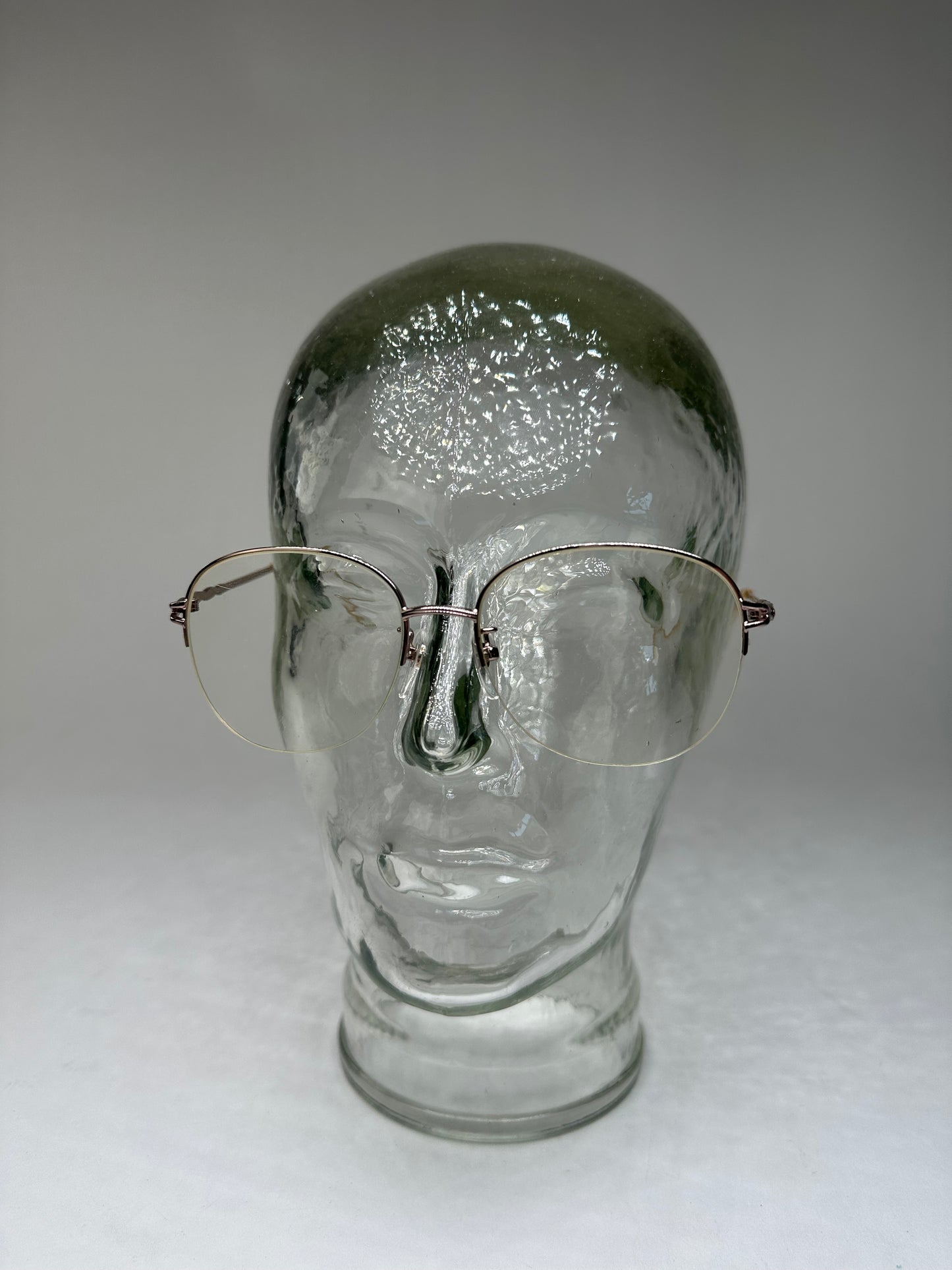 Vintage Semi-Rimless Titanium Eyeglasses Rose Gold