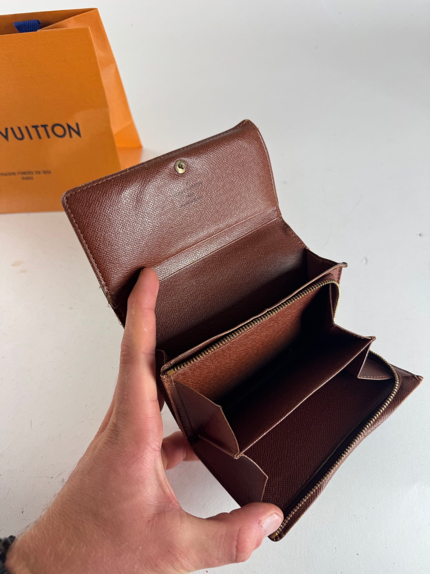 Vintage Louis Vuitton Monogram Leather Wallet Brown