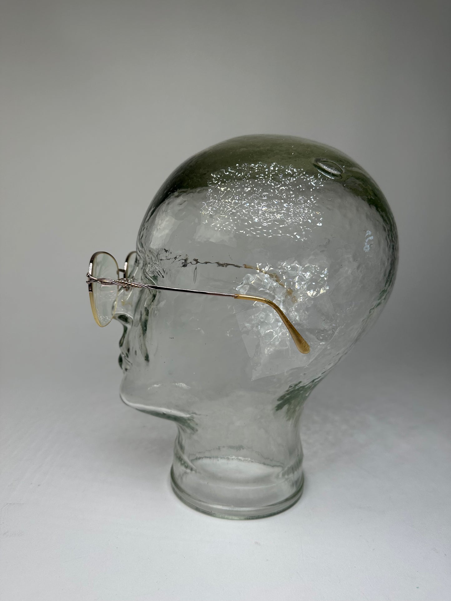 Vintage Semi-Rimless Titanium Eyeglasses Rose Gold