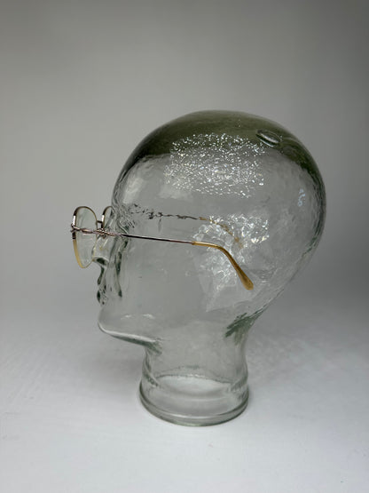 Vintage Semi-Rimless Titanium Eyeglasses Rose Gold
