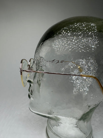 Vintage Semi-Rimless Titanium Eyeglasses Rose Gold