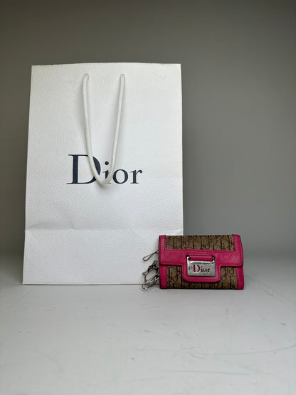 Vintage Dior Oblique Canvas Key Holder Brown Pink