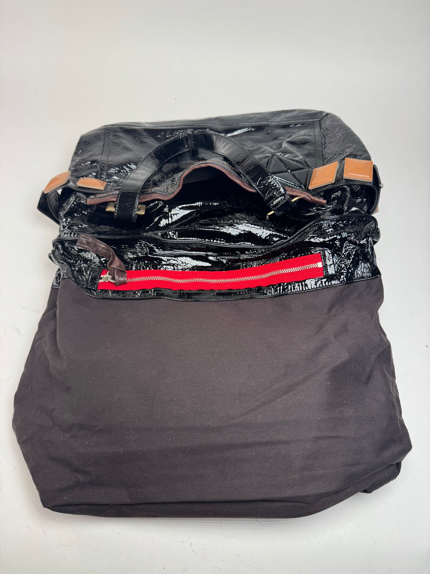 Vintage Chloe Patent Leather Paddington Tote Bag black