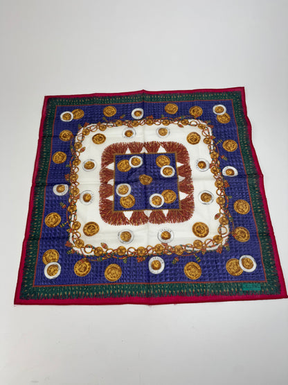 Vintage Celine Scarf Red Blue Green