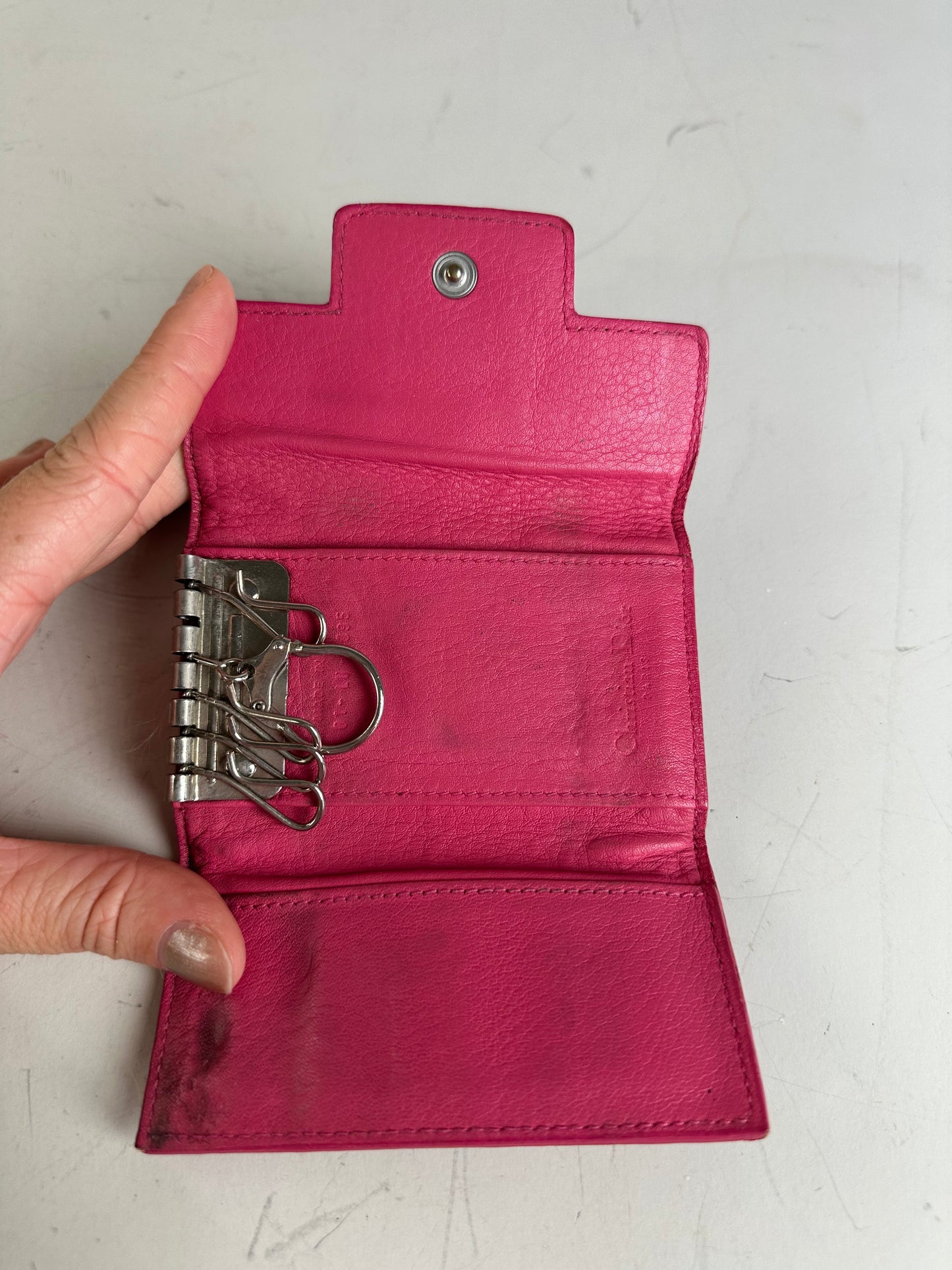 Vintage Dior Oblique Canvas Key Holder Brown Pink