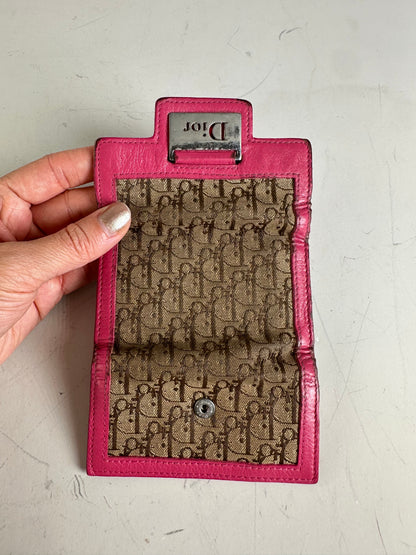Vintage Dior Oblique Canvas Key Holder Brown Pink