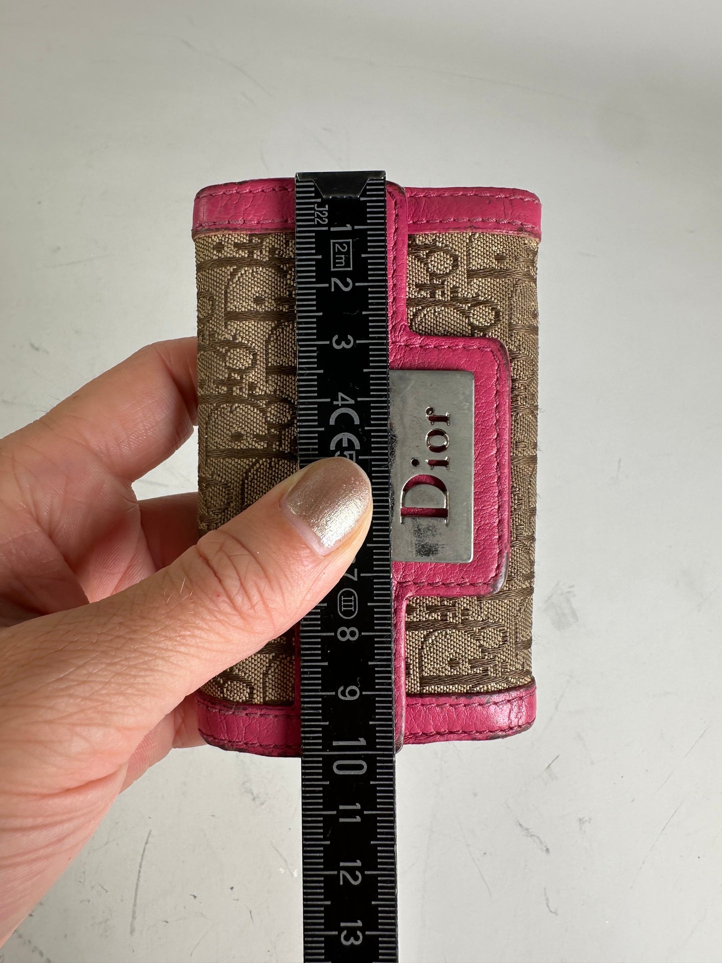 Vintage Dior Oblique Canvas Key Holder Brown Pink