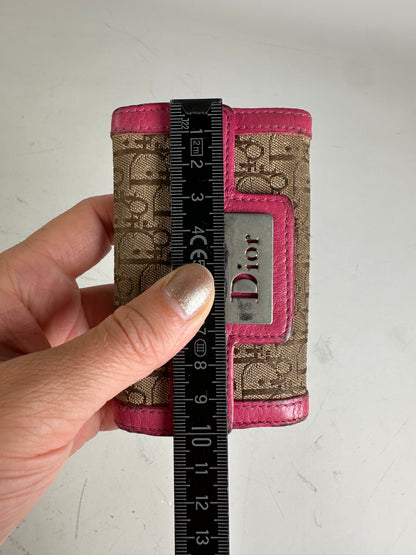 Vintage Dior Oblique Canvas Key Holder Brown Pink