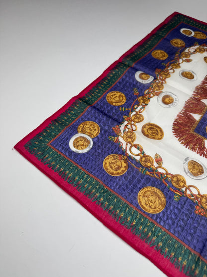 Vintage Celine Scarf Red Blue Green