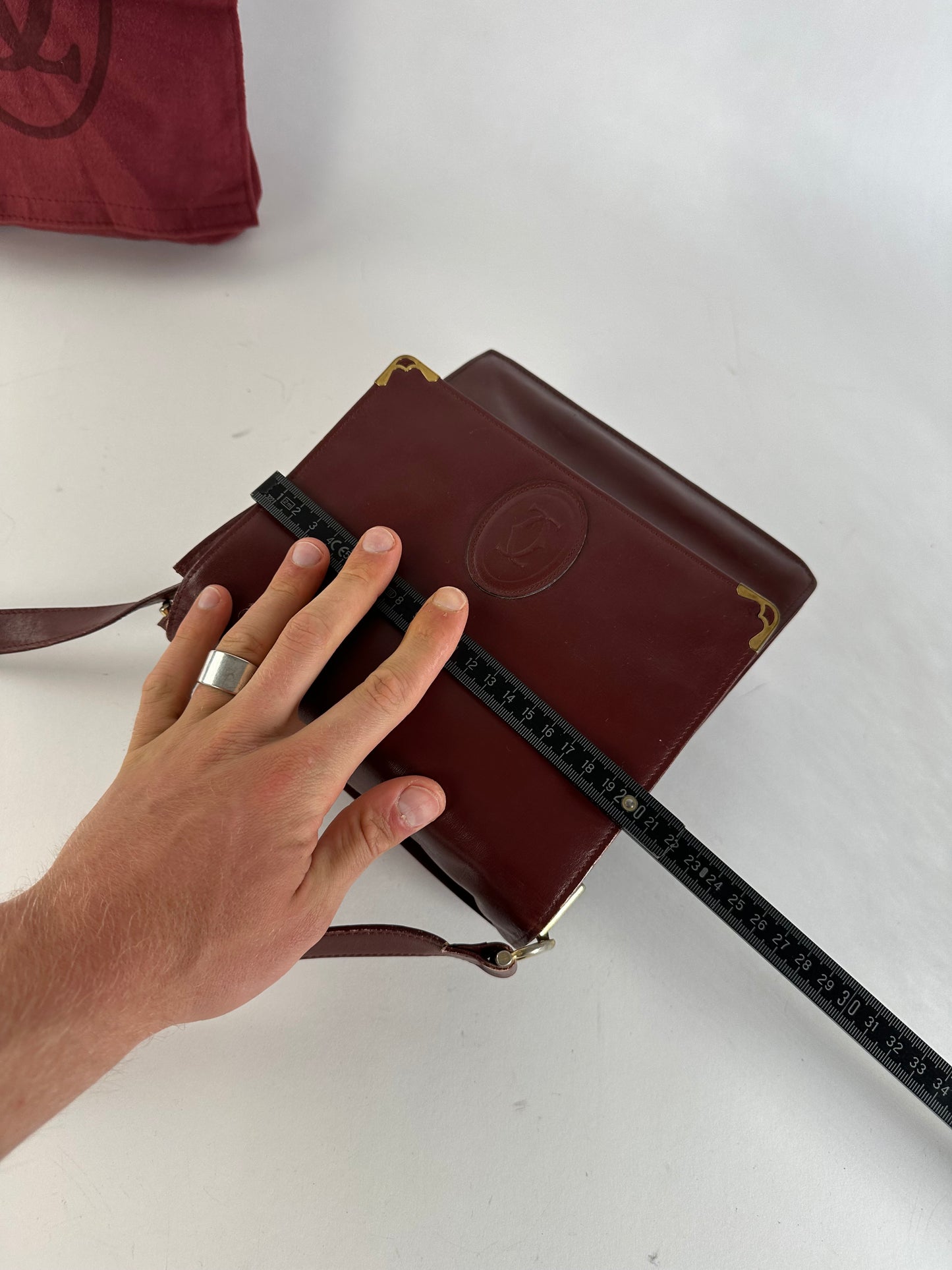 Vintage Cartier Must de Cartier Leather Shoulder Bag Bordeaux