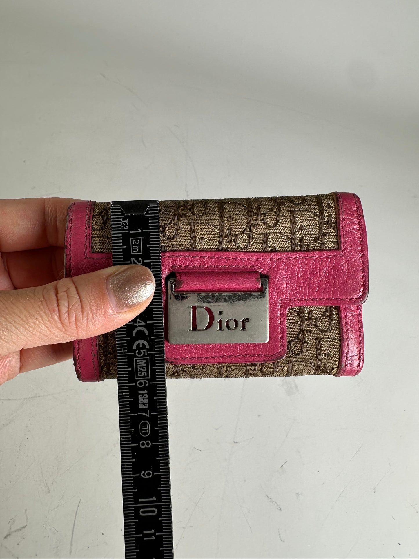 Vintage Dior Oblique Canvas Key Holder Brown Pink