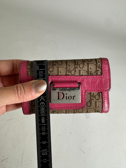 Vintage Dior Oblique Canvas Key Holder Brown Pink
