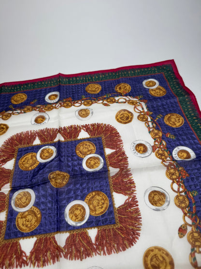 Vintage Celine Scarf Red Blue Green