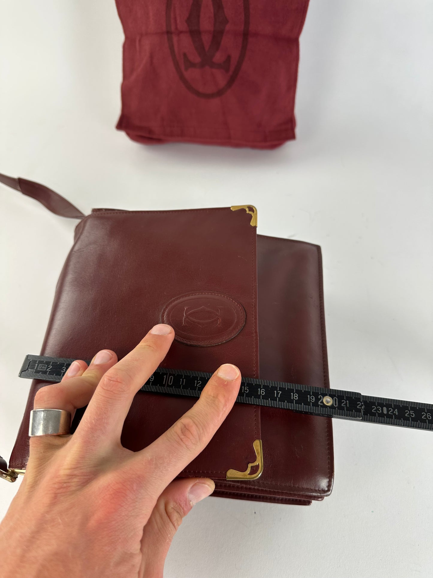 Vintage Cartier Must de Cartier Leather Shoulder Bag Bordeaux