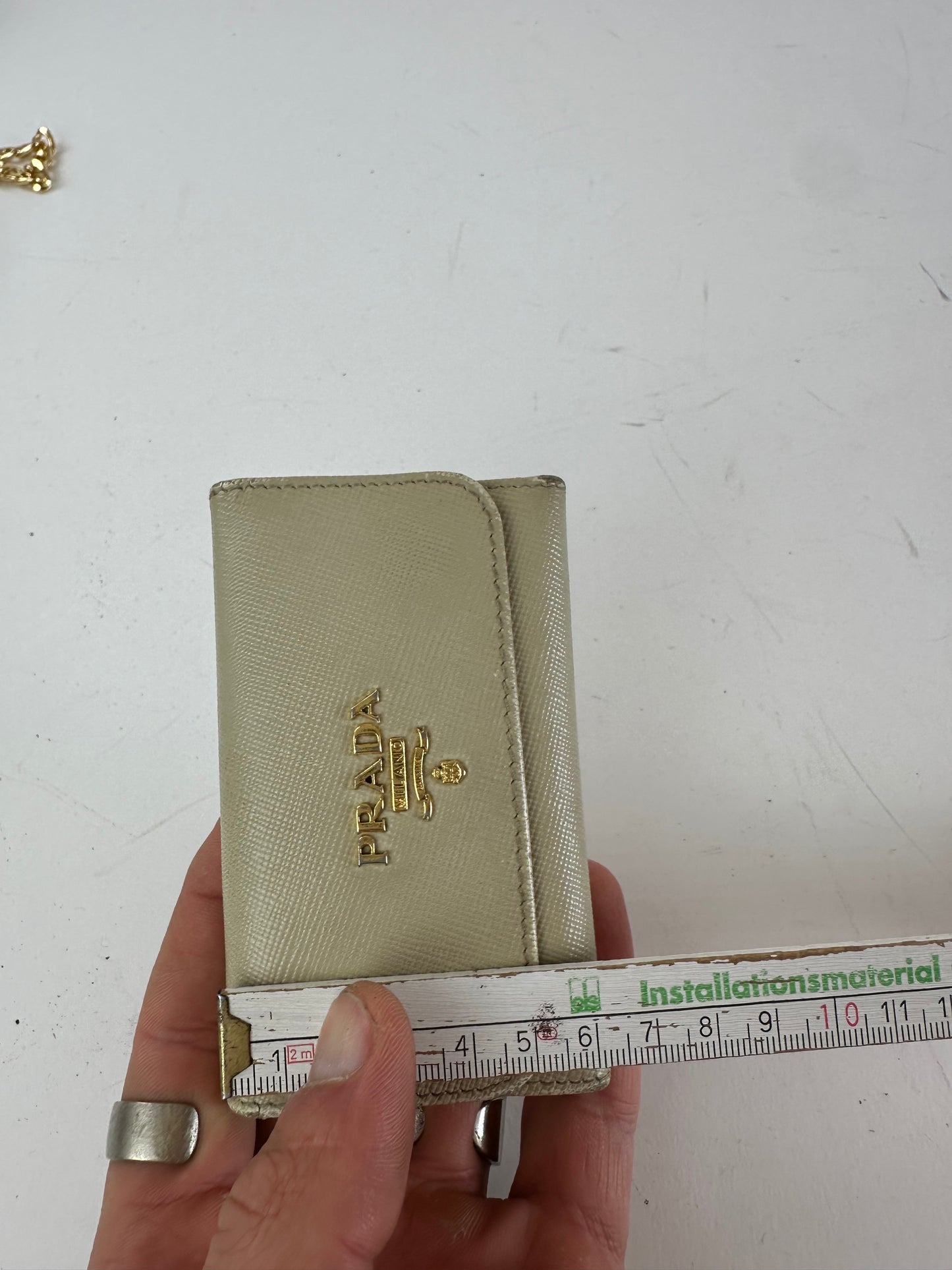 Vintage Prada Leather Card / Key Holder White