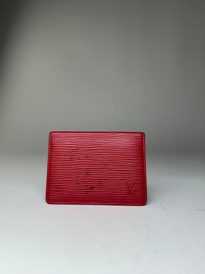 Vintage Louis Vuitton Epi Leather Card Holder Red