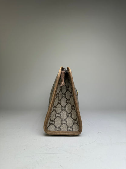 Vintage Gucci GG Supreme Canvas Clutch Wallet Beige Brown