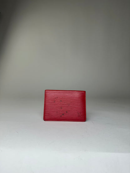 Vintage Louis Vuitton Epi Leather Card Holder Red