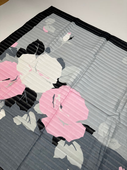 Vintage Dior Silk Foulard Scarf Gray Pink White