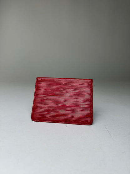 Vintage Louis Vuitton Epi Leather Card Holder Red