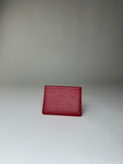 Vintage Louis Vuitton Epi Leather Card Holder Red