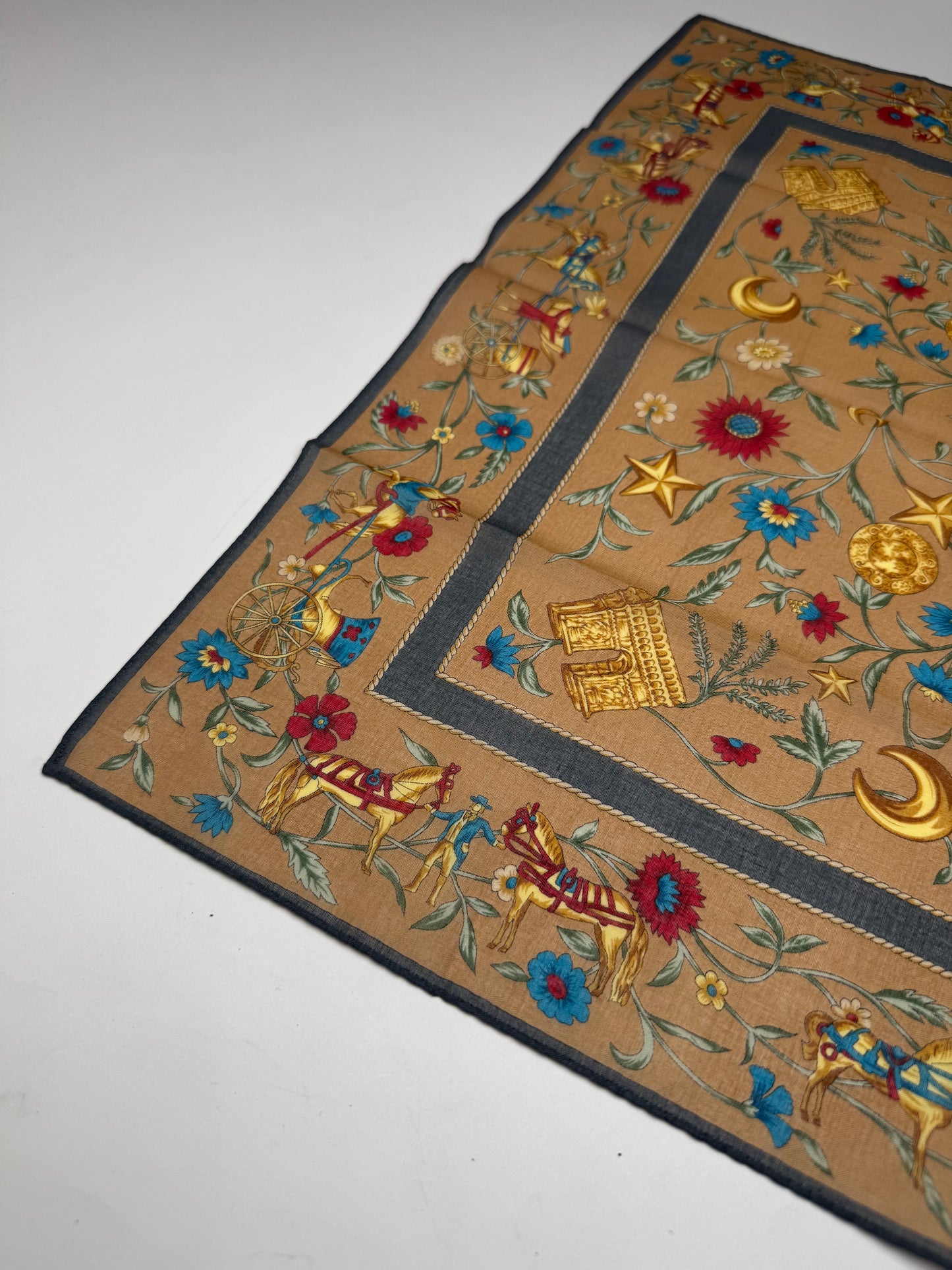 Vintage Celine Scarf Brown Blue