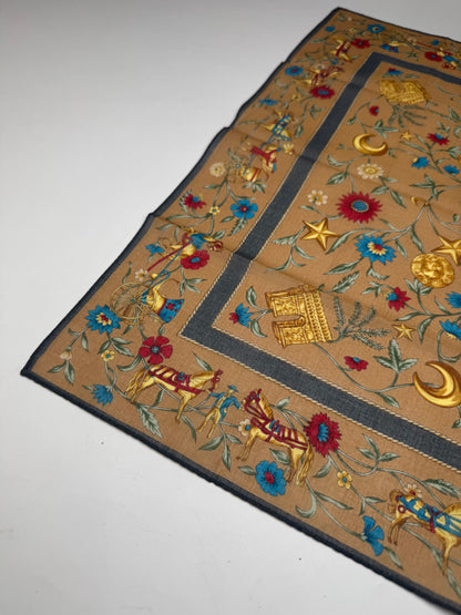 Vintage Celine Scarf Brown Blue