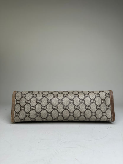 Vintage Gucci GG Supreme Canvas Clutch Wallet Beige Brown