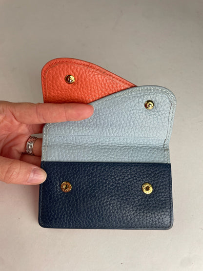 Vintage Vivienne Westwood Leather Card Holder Orange Blue Navy