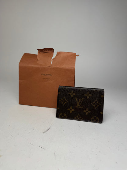 Vintage Louis Vuitton Flapable Leather Card Holder Brown