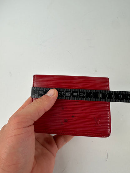 Vintage Louis Vuitton Epi Leather Card Holder Red