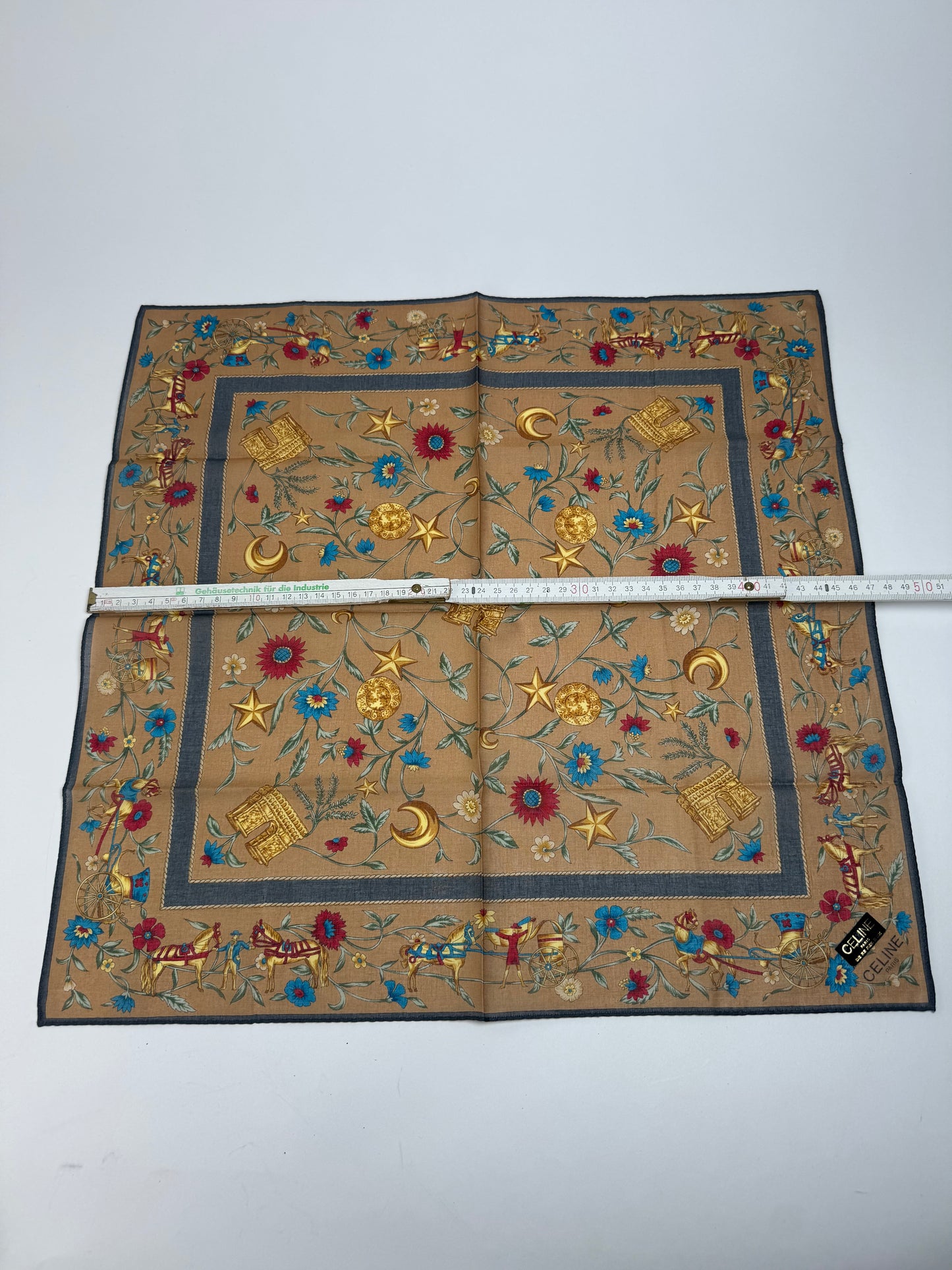 Vintage Celine Scarf Brown Blue