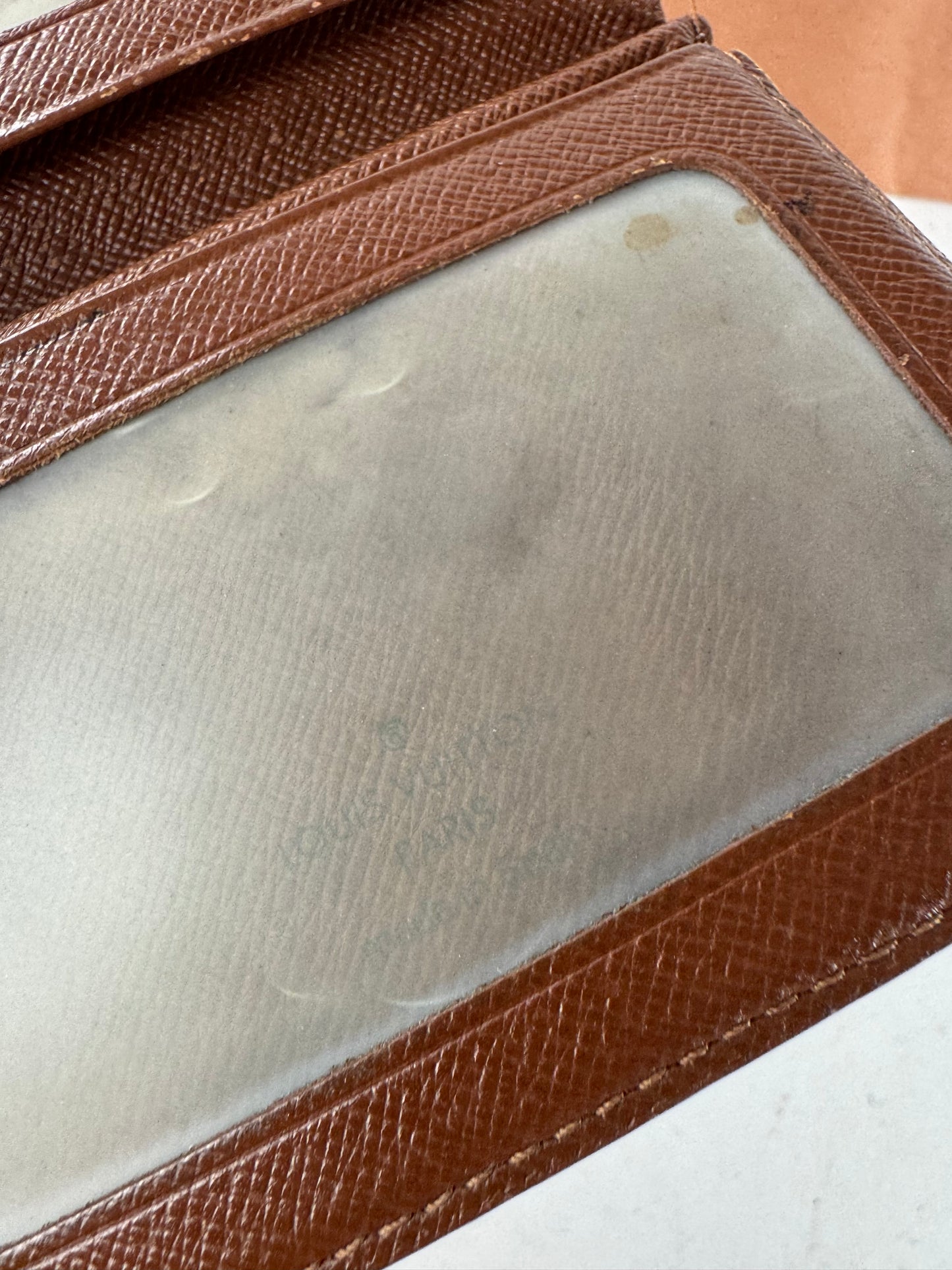 Vintage Louis Vuitton Flapable Leather Card Holder Brown