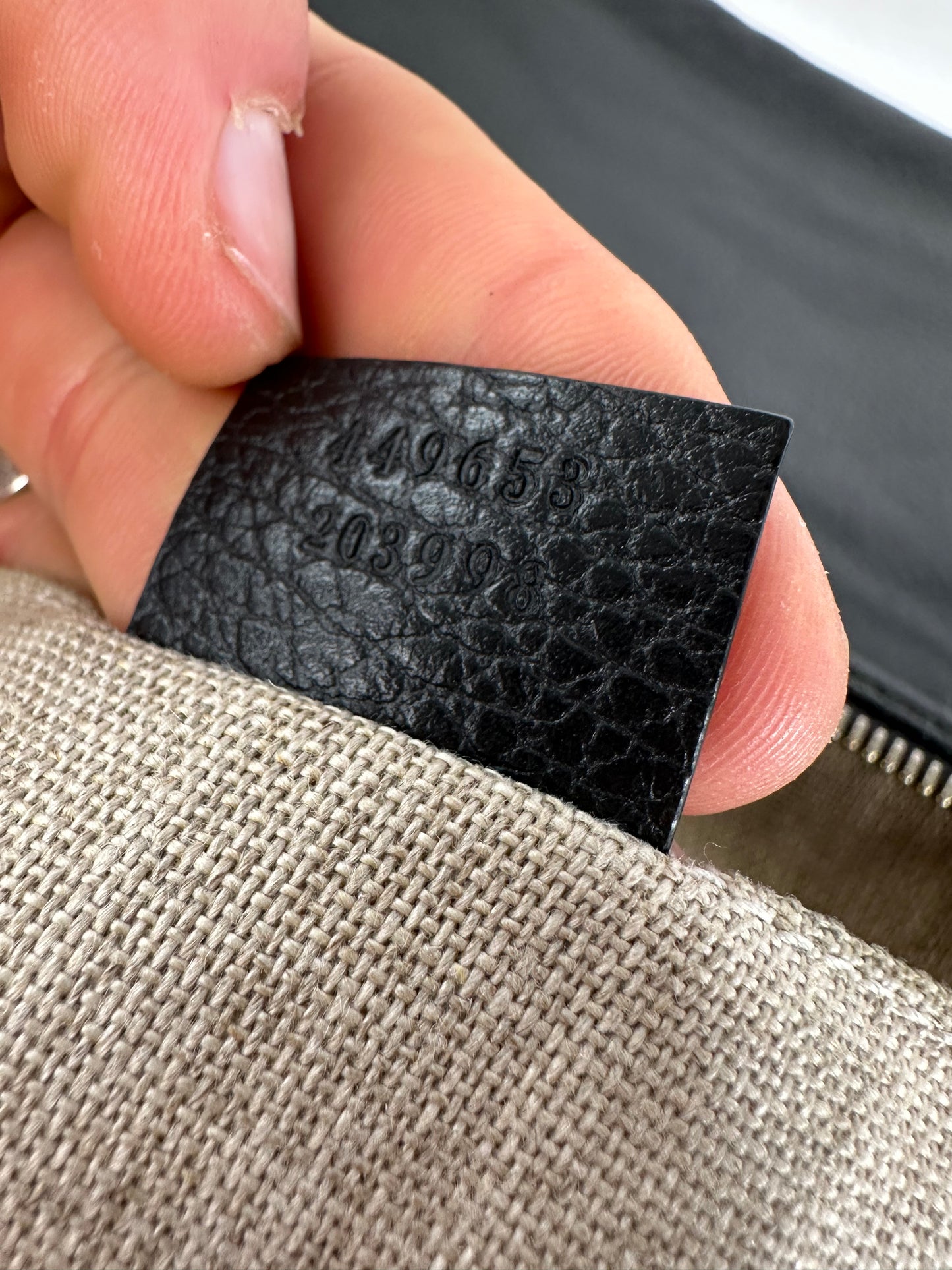 Vintage Gucci Pebbled Leather Clutch Bag Black