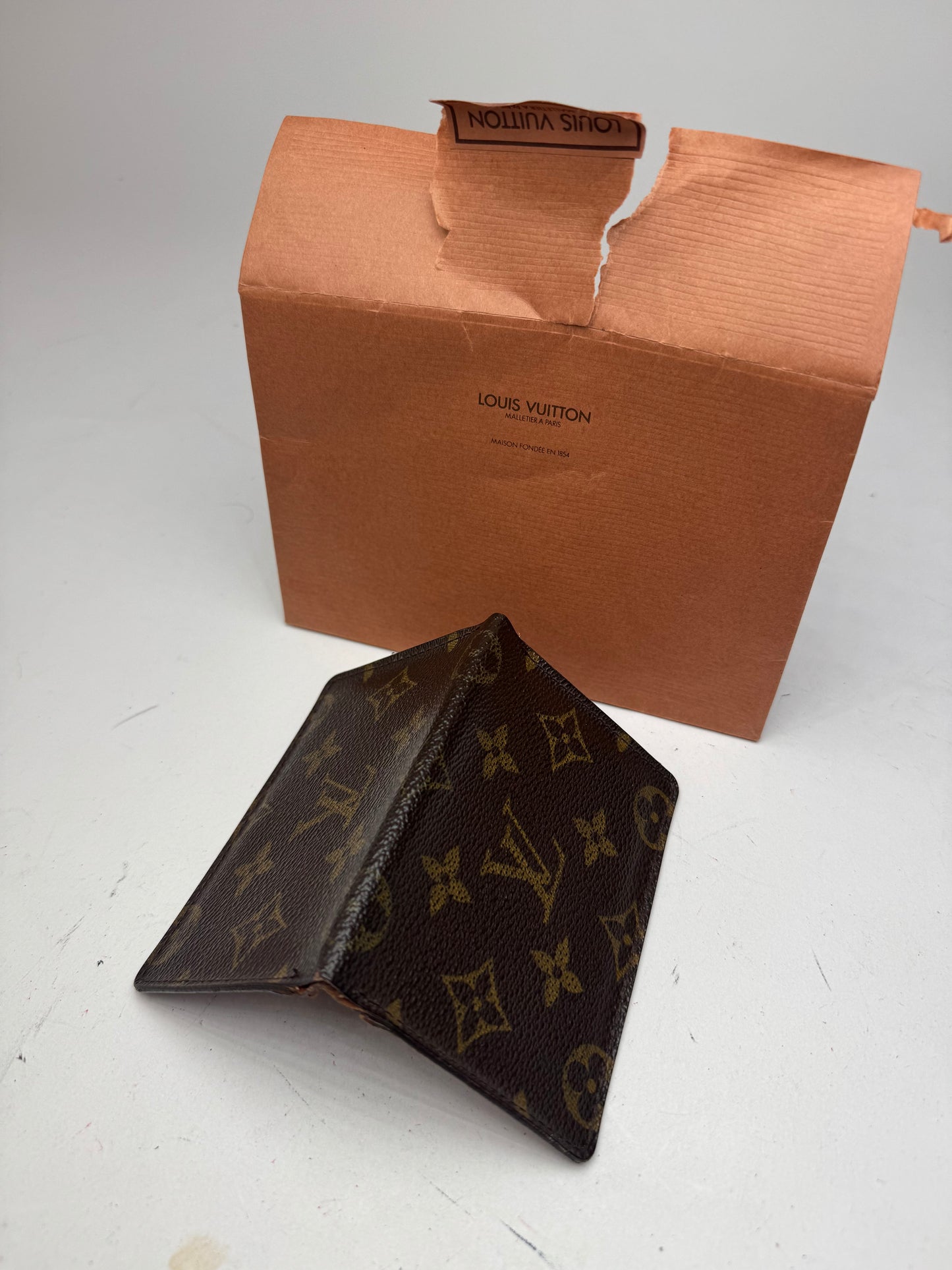 Vintage Louis Vuitton Flapable Leather Card Holder Brown