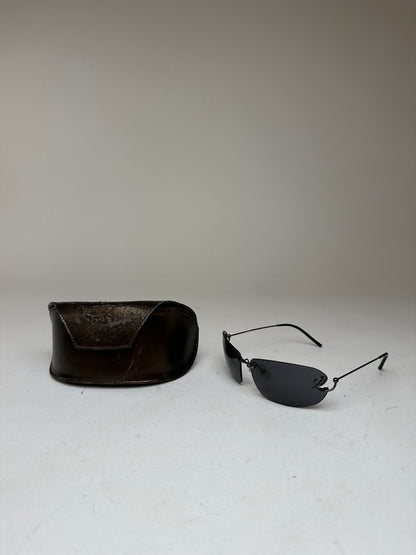 Vintage Loewe Rimless Sunglasses Silver Black