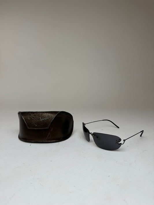Vintage Loewe Rimless Sunglasses Silver Black