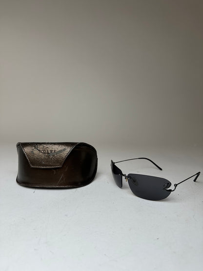 Vintage Loewe Rimless Sunglasses Silver Black