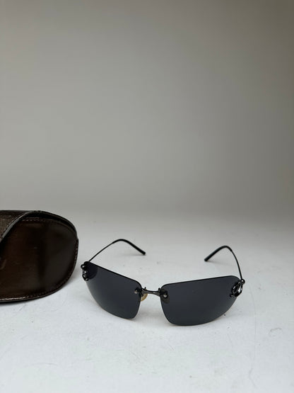 Vintage Loewe Rimless Sunglasses Silver Black