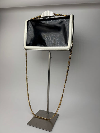 Sac vintage en cuir verni Stella Mc Cartney blanc noir