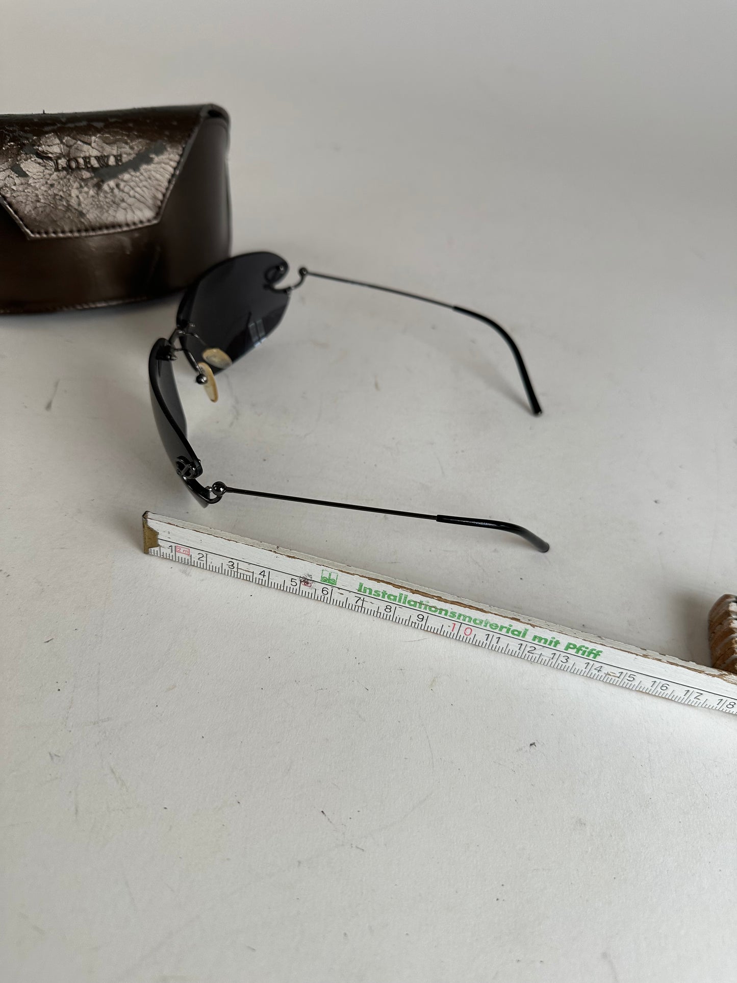 Vintage Loewe Rimless Sunglasses Silver Black