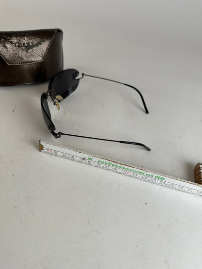 Vintage Loewe Rimless Sunglasses Silver Black