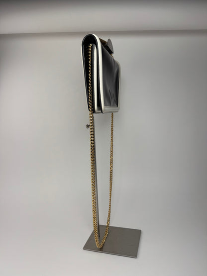 Sac vintage en cuir verni Stella Mc Cartney blanc noir