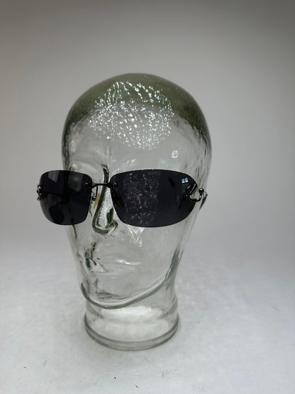 Vintage Loewe Rimless Sunglasses Silver Black